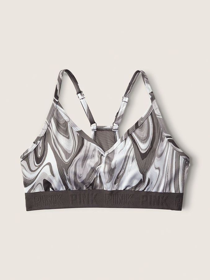 Coconut White And Grey Marble Ultimate Lightly Lined Sports Bra (Q09442) | €5