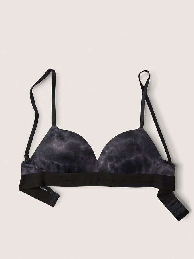 Tie Dye Grey Smooth Non Wired Push Up T-Shirt Bra (Q09462) | €15