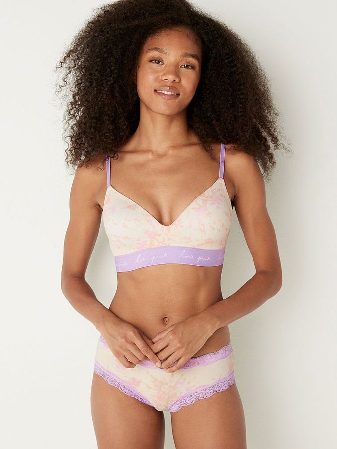 Tie Dye Light Purple Smooth Lightly Lined Non Wired T-Shirt Bra (Q12862) | €11