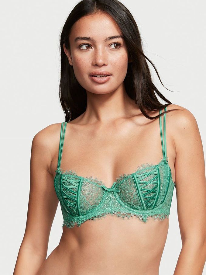 Sea Glass Green Lace Unlined Balcony Bra (Q13903) | €17