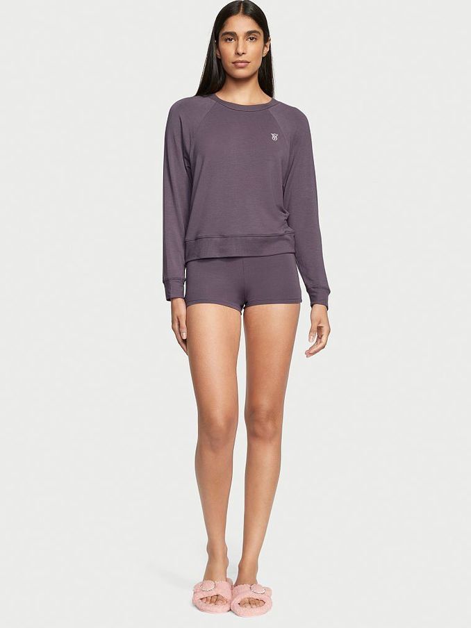 Tornado Modal Terry Crewneck Short Set (Q13940) | €34