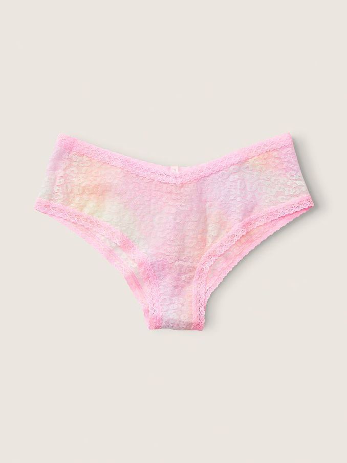 Tie Dye Daisy Pink Lace Logo Cheeky Knickers (Q13958) | €3