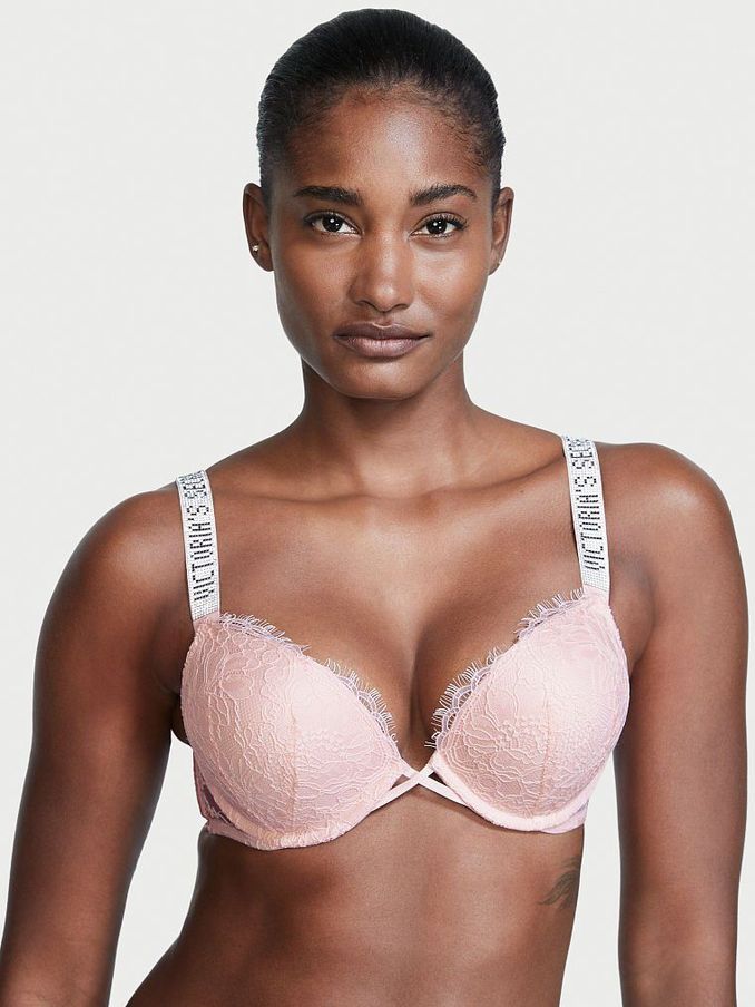 Purest Pink Bombshell Add 2 Cups Push Up Shine Strap Push Up Bra (Q15105) | €26 - €33