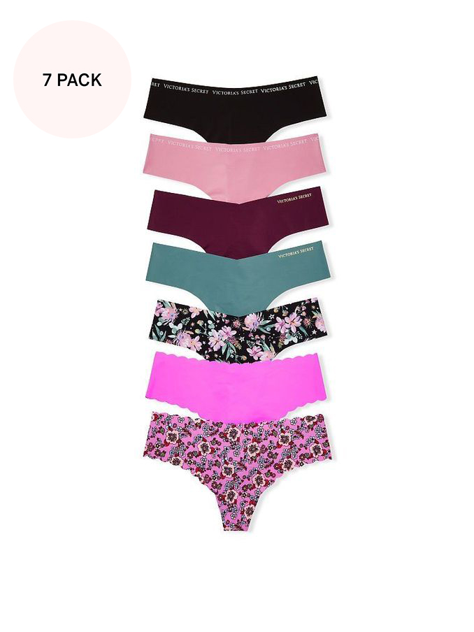 Black/Pink/Green/Print Thong 7 Pack Knickers (Q15113) | €40