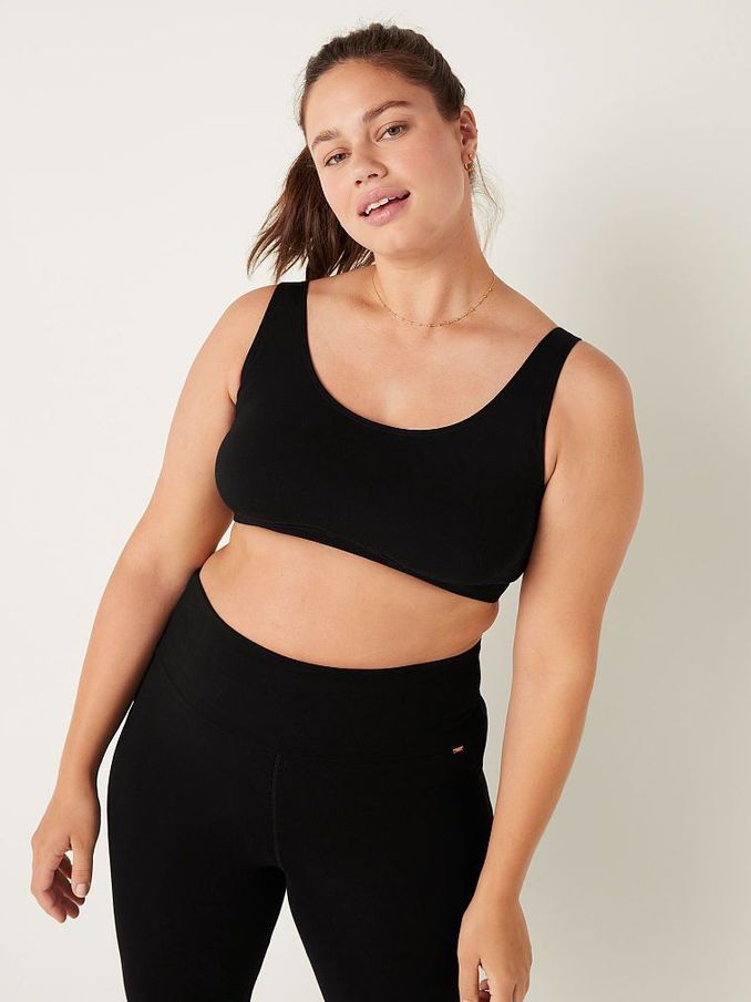 Pure Black Cotton Scoop Bralette (Q16043) | €15