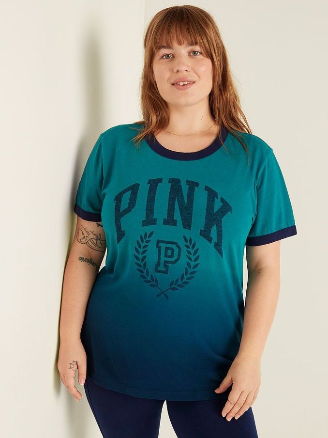 Deep Lake Dip Dye Campus Ringer Tee (Q19423) | €11