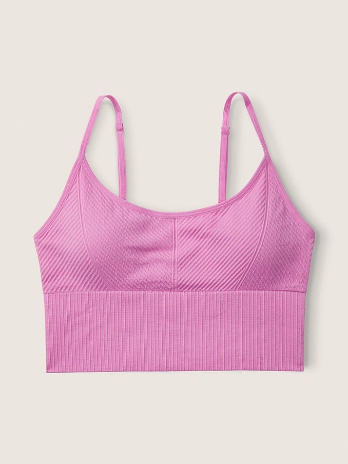 Pink Bloom Seamless Lightly Lined Low Impact Sport Crop Top (Q20122) | €11