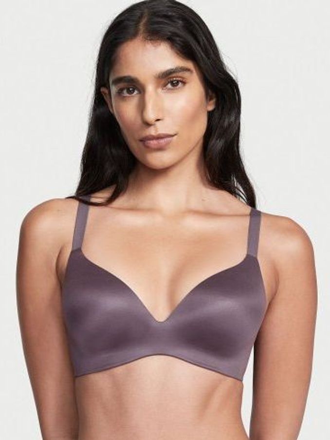 Angel Pink Thistle Flower Smooth Lightly Lined Non Wired Push Up Bra (Q20423) | €22