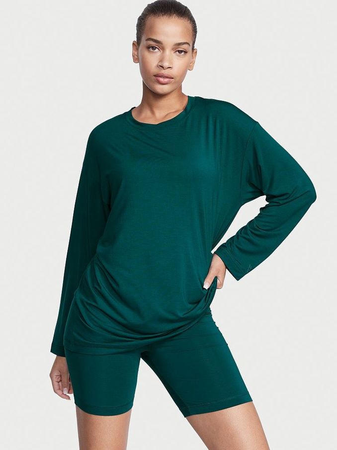 Deepest Green Modal Sleepshirt + Biker Short Set (Q21600) | €22