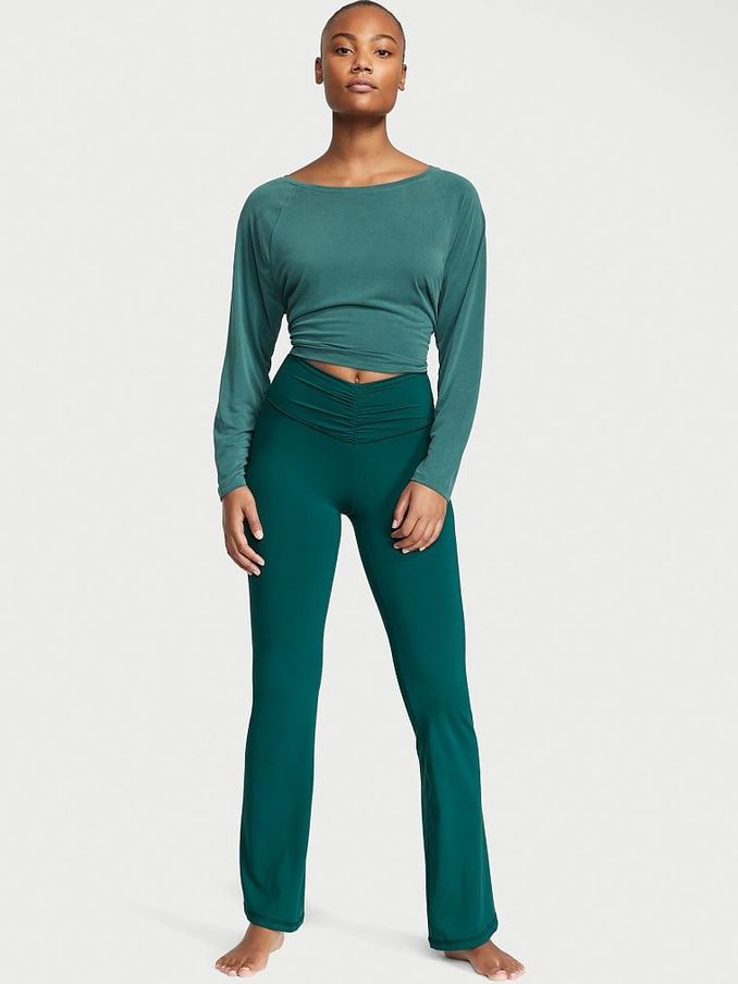 Deepest Green Love Cloud Ruched Flare Legging (Q24084) | €17