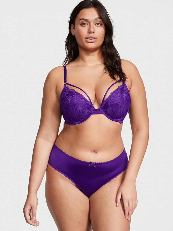 Brilliant Purple Very Sexy Satin Bow Cutout Open Back Knickers (Q24246) | €5