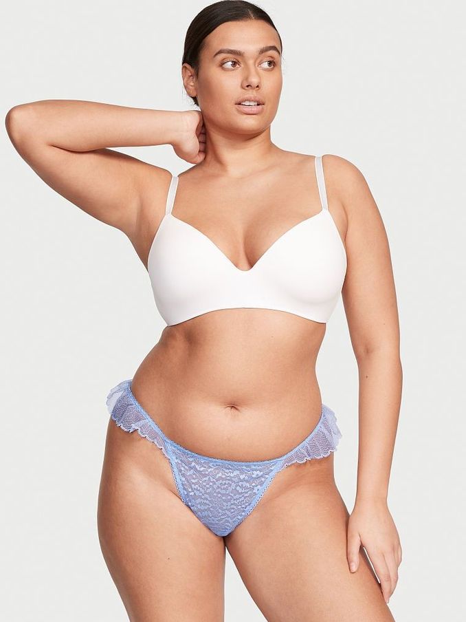 Morning Sky Blue Lace Thong Knickers (Q24545) | €3