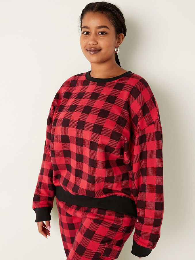 Red Pepper Plaid Fleece Long Sleeve Sweatshirt (Q25312) | €11