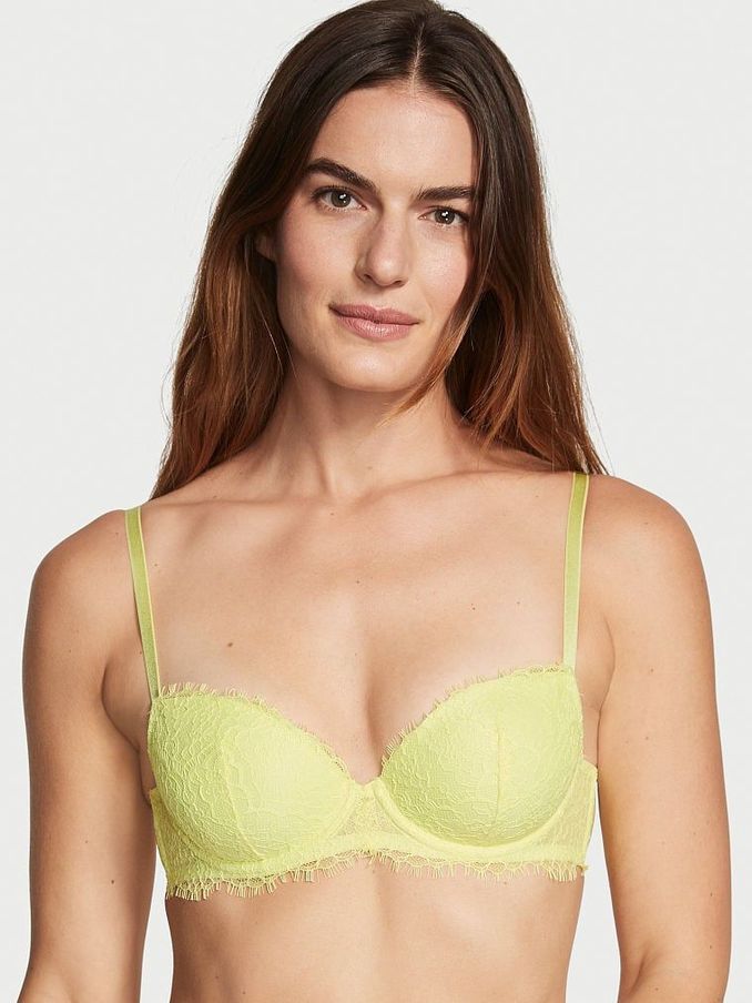 Citron Yellow Lace Lightly Lined Demi Bra (Q28624) | €27