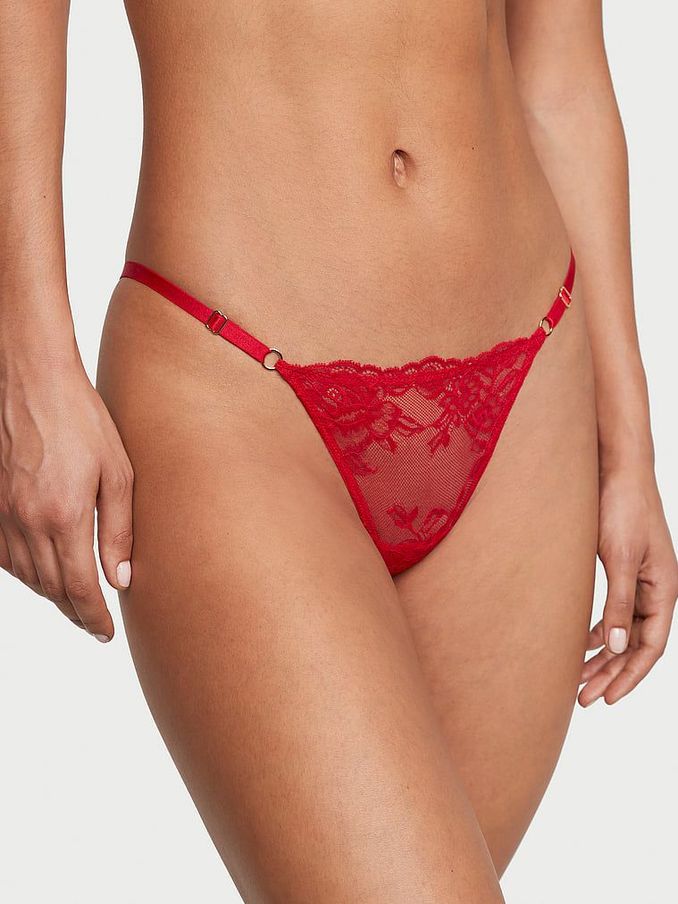 Lipstick Red Lace G String Knickers (Q28681) | €8
