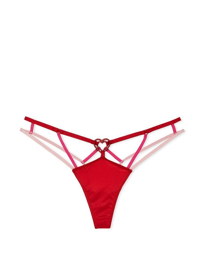 Lipstick Red Thong Strappy Heart Knickers (Q28684) | €10