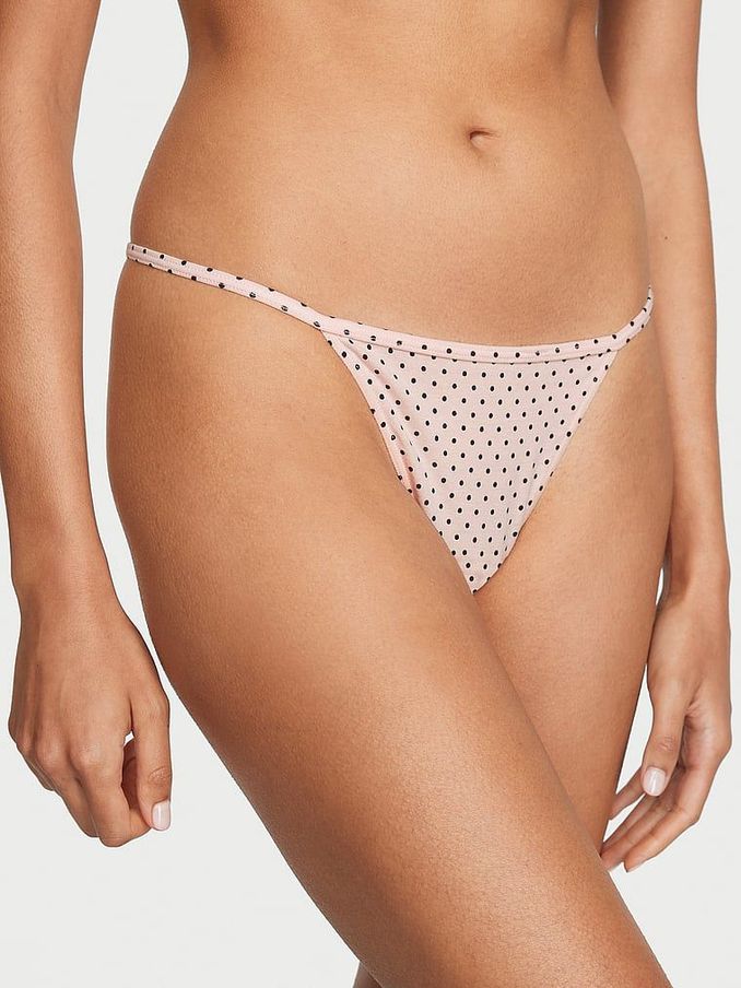 Purest Pink Tiny Dot Printed G String Knickers (Q28998) | €4