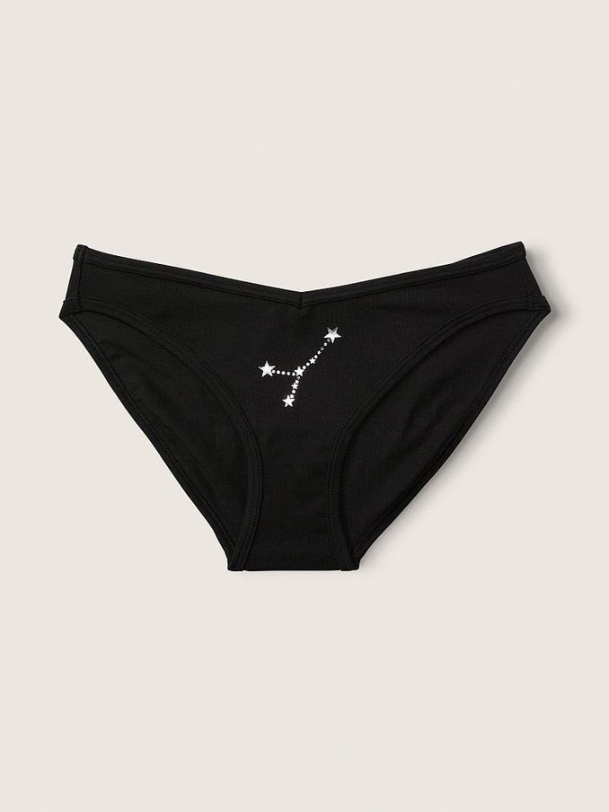 Cancer Black Astrology Cotton Bikini Knickers (Q29639) | €11