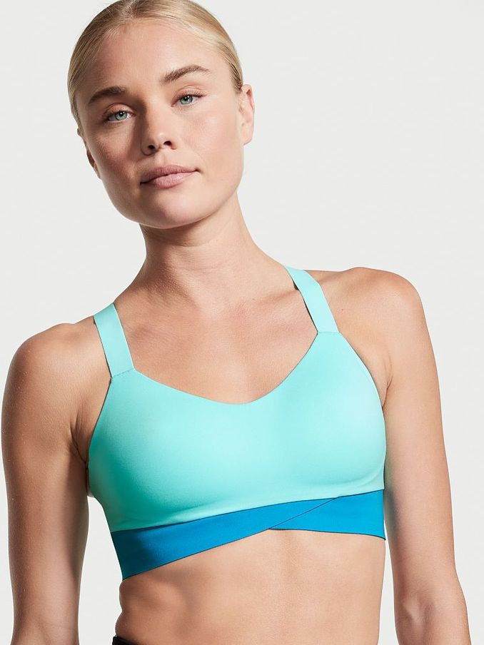 Spa Blue Color Block Love Cloud Medium Impact Sports Bra (Q29973) | €11