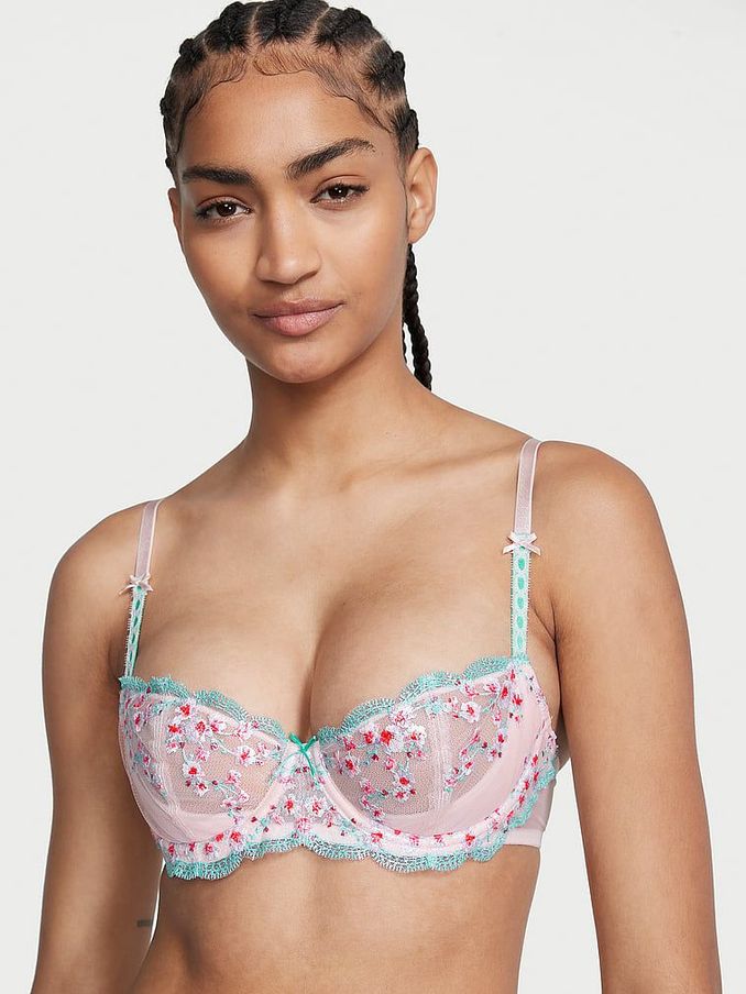Ballet Pink Cherry Blossom Unlined Balcony Bra (Q31199) | €25