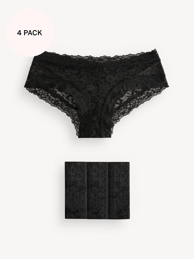Black Cheeky 4 Pack Knickers (Q31489) | €22.50