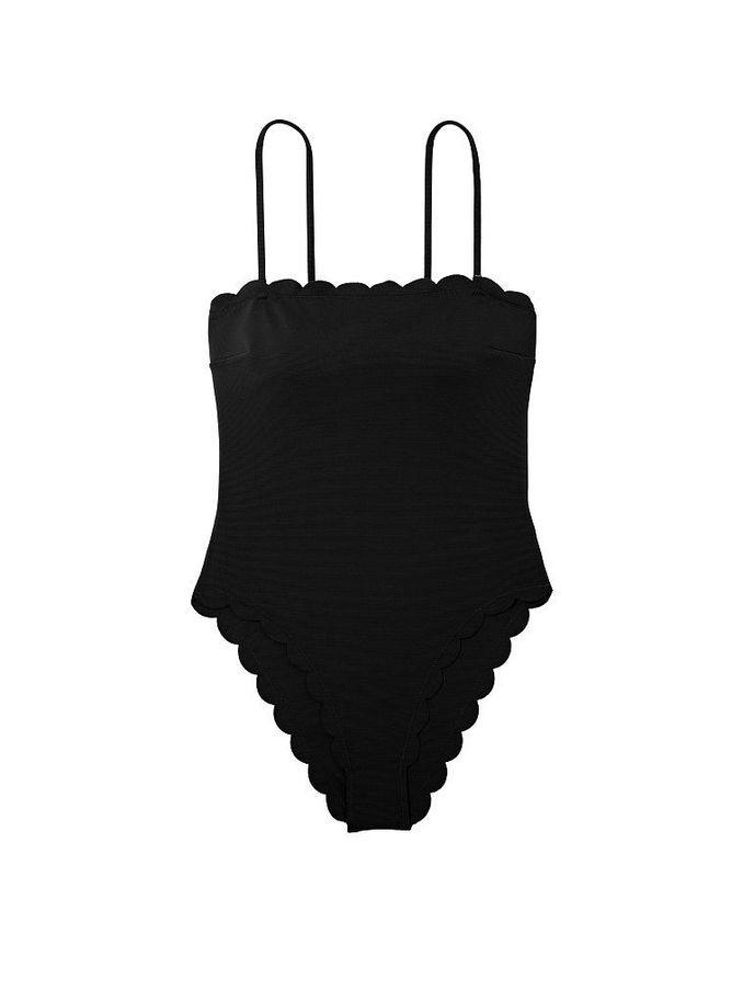 Black Scallop Bandeau Swimsuit (Q32405) | €39