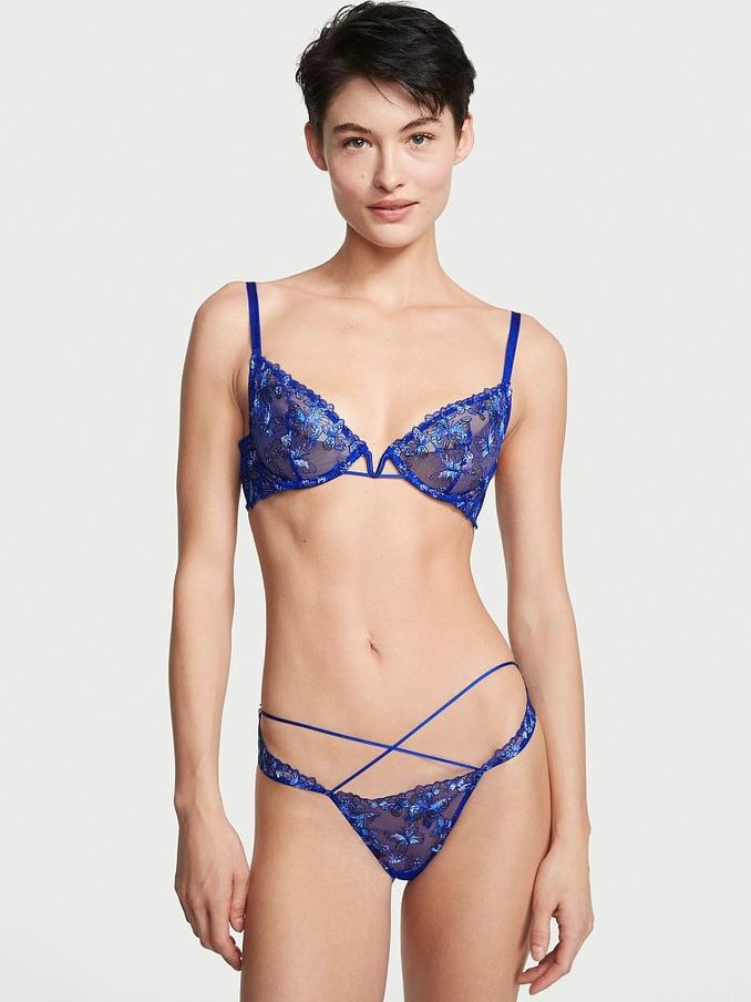 Blue Butterfly Embroidery Brazilian Embroidered Knickers (Q33332) | €19
