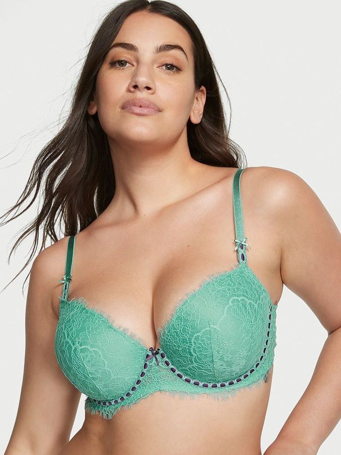 Parasail Green Ribbon Slot Lightly Lined Demi Bra (Q34976) | €25
