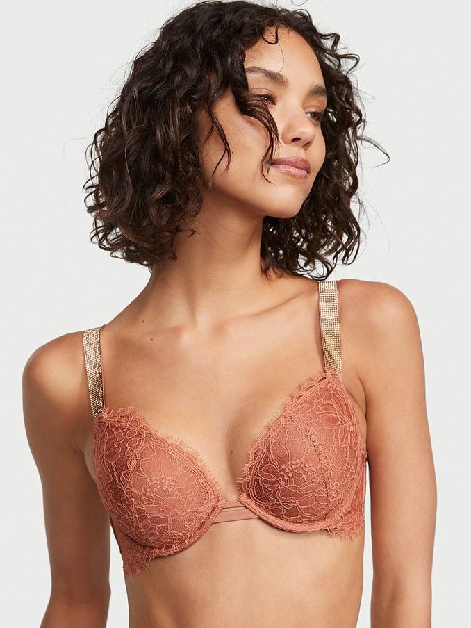 Chemise Nude Lace Shine Strap Push Up Bra (Q35051) | €33