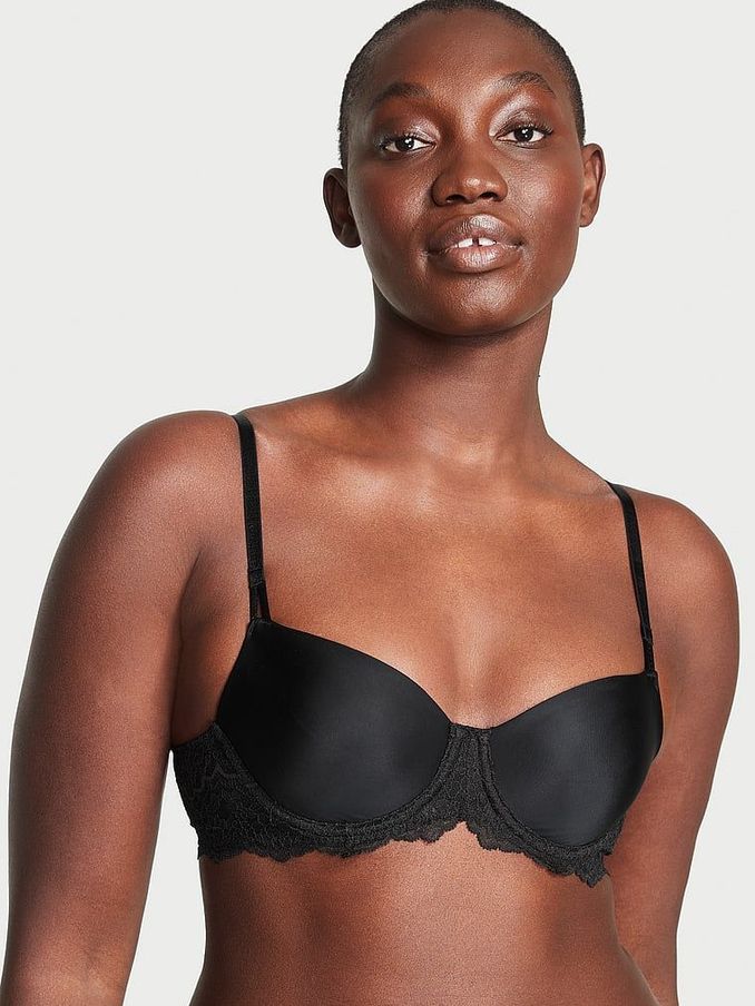 Black Pure Smooth Unlined Balcony Bra (Q35132) | €15