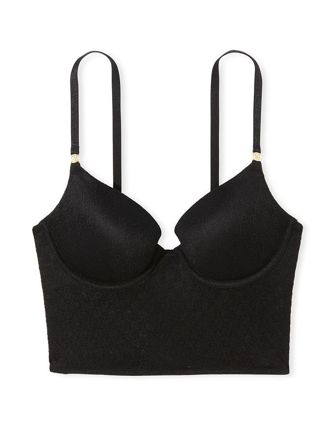 Black Lace Icon Logo Push Up Bra Top (Q35162) | €26