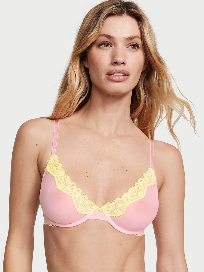 Pretty Blossom Pink Unlined Demi Bra (Q35638) | €10