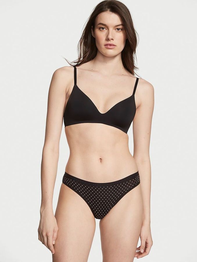 Black Tiny Mini Dot Bikini Stretch Cotton Knickers (Q36495) | €7