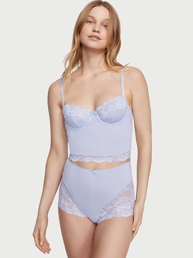 Blue Crescent Cupped Modal Cami and Knicker Set (Q41812) | €52