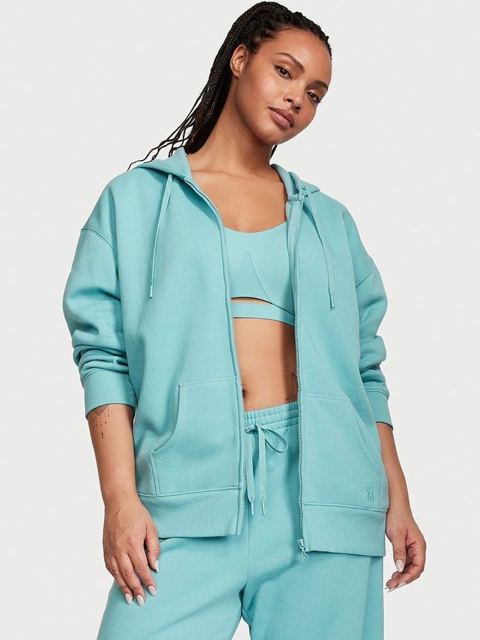 Fountain Blue Fleece Dahlia Zip Up Hoodie (Q42137) | €20