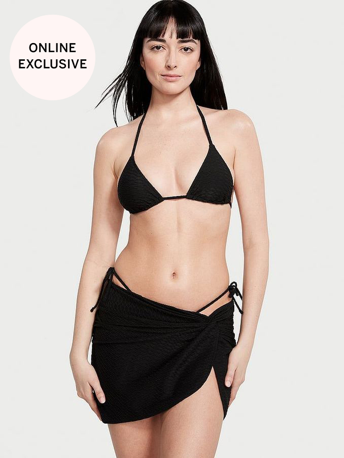 Black Fishnet Triangle Swim Bikini Top (Q42237) | €15