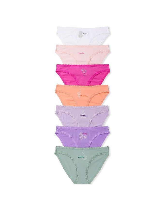 White/Pink/Orange/Purple/Green 7 Pack Knickers (Q42515) | €19