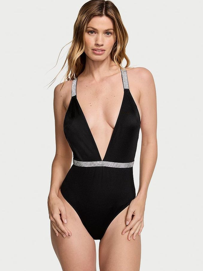 Black Shine Plunge Swimsuit (Q42773) | €46