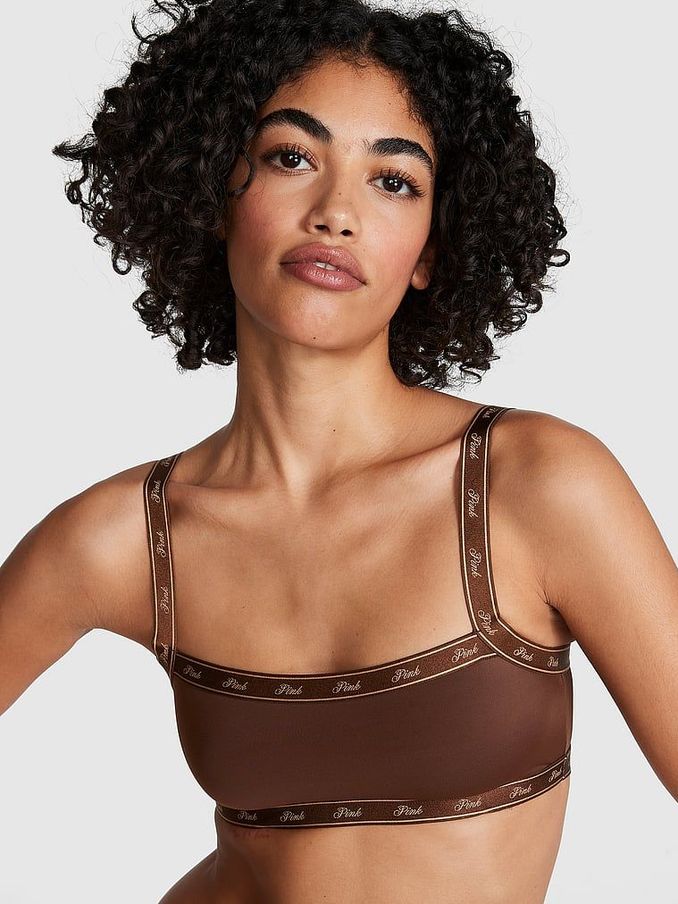 Nude Ganache Cotton Logo Bralette (Q43012) | €22