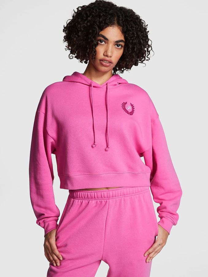 Sizzling Strawberry Pink Cropped Hoodie (Q43527) | €30