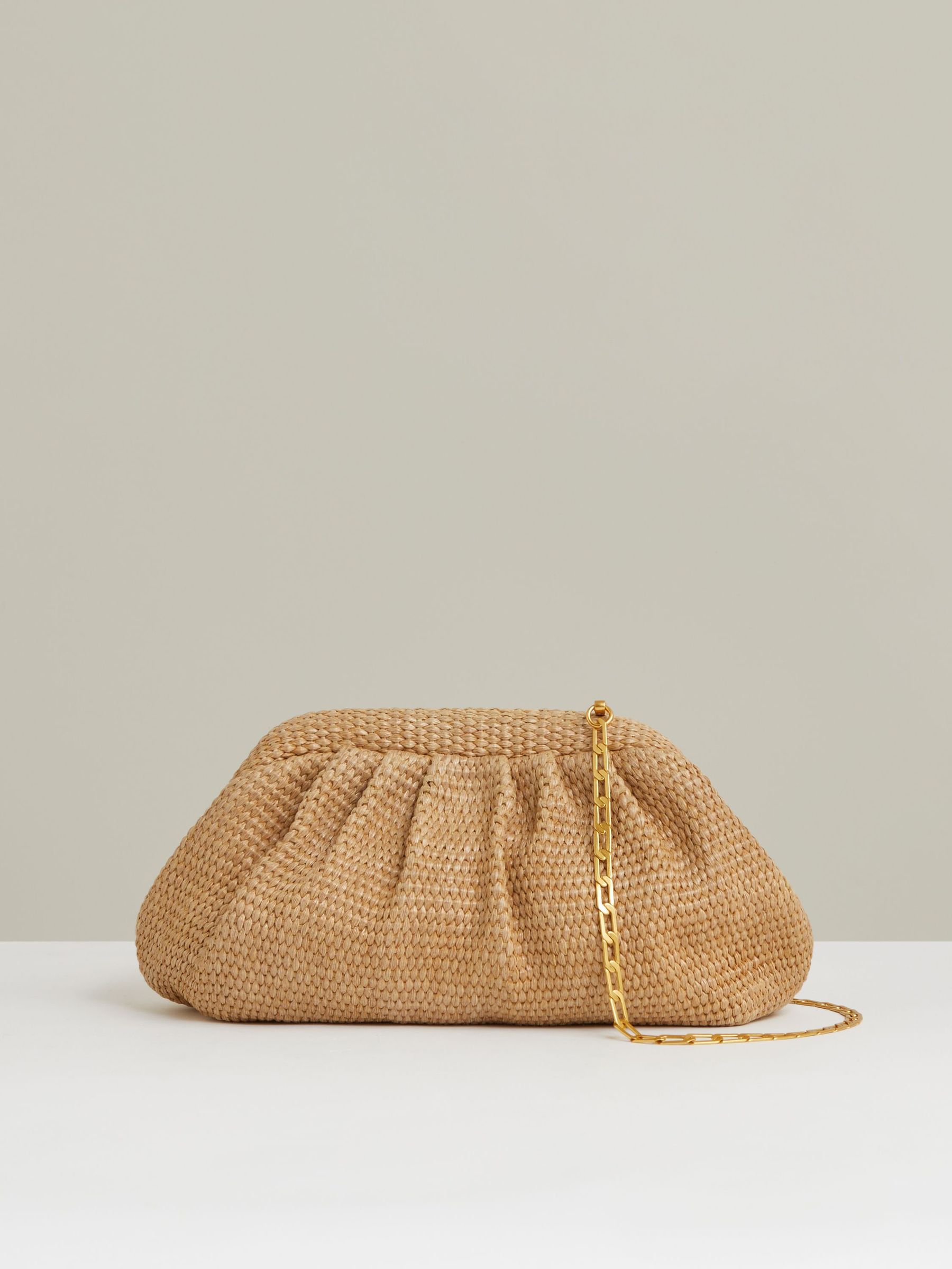 Raffia Clutch Bag in Natural (Q44398) | US$160