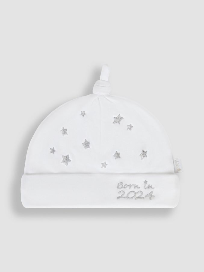 White Born In 2024 Embroidered Hat (Q50724) | $3