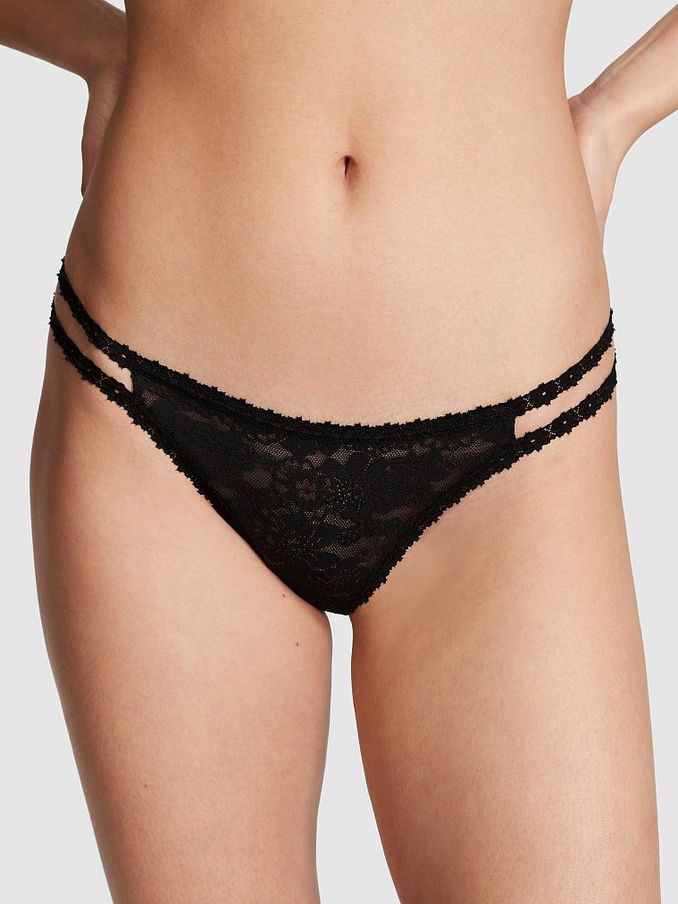Black Thong Lace Knickers (Q57338) | €10.50