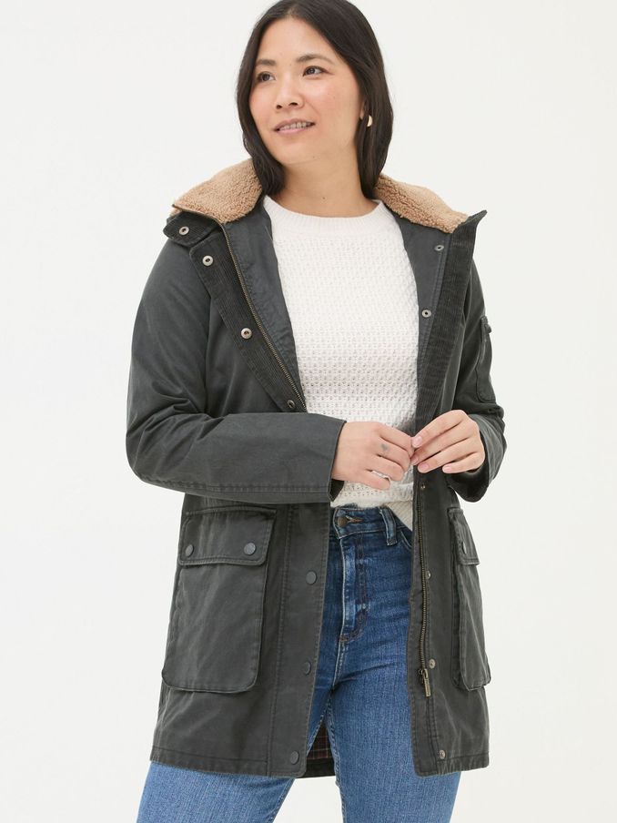 Cheshire Washed Black Longline Coat (Q60514) | €99