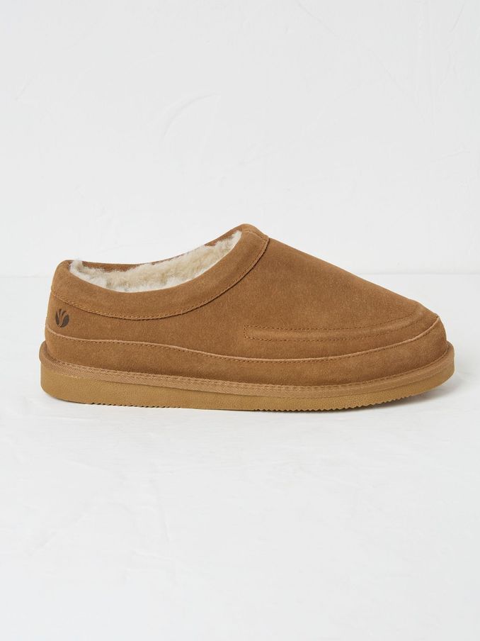 Lewis Tan Brown Suede Snug Mule Slippers (Q60524) | $66