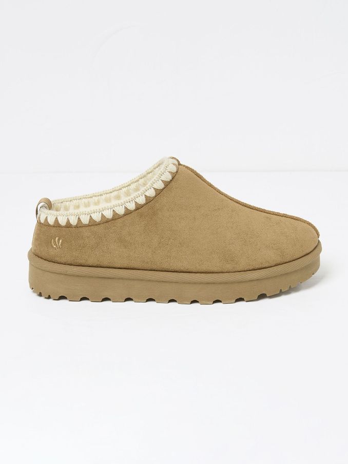 Lyra Tan Brown Snug Mule Slippers (Q60525) | €56
