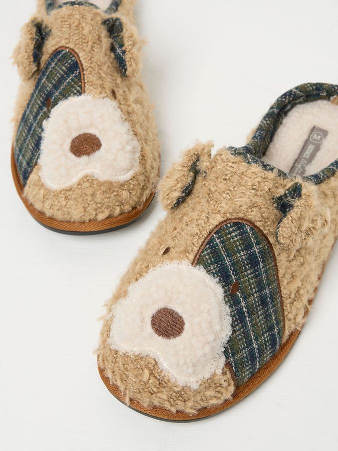 Tobi Tan Brown Terrier Dog Slippers (Q60541) | $24