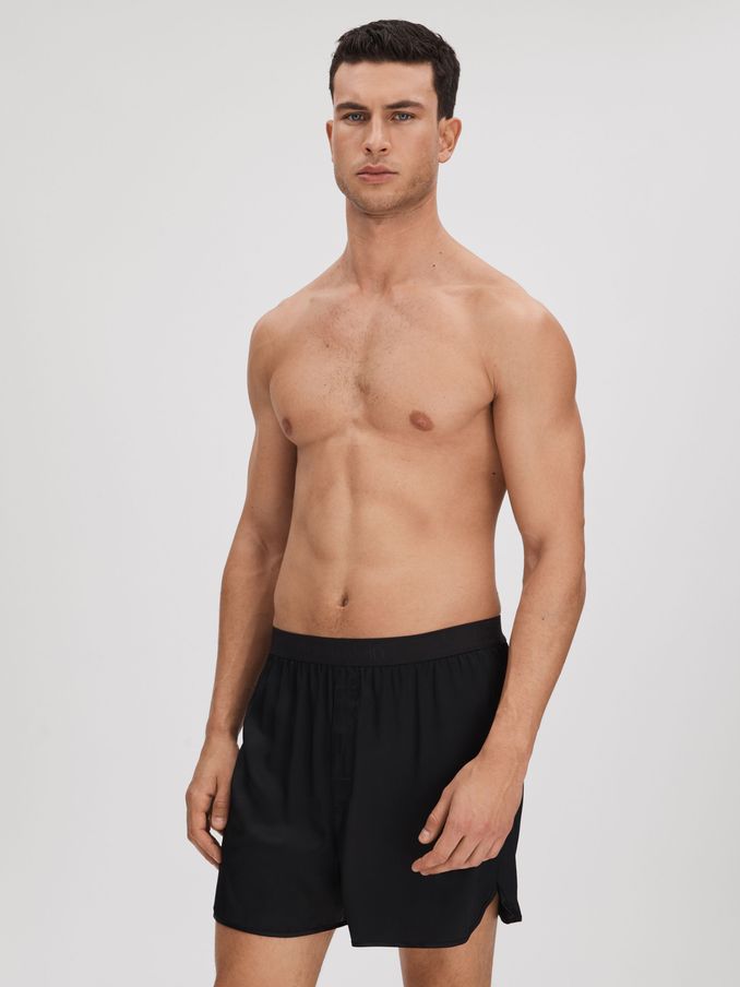 Underwear Silk Boxers in Black (Q61006) | €38
