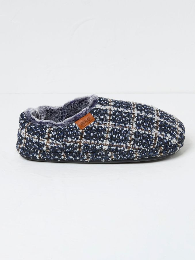 Arthur Navy Blue Check Mules (Q62102) | €19