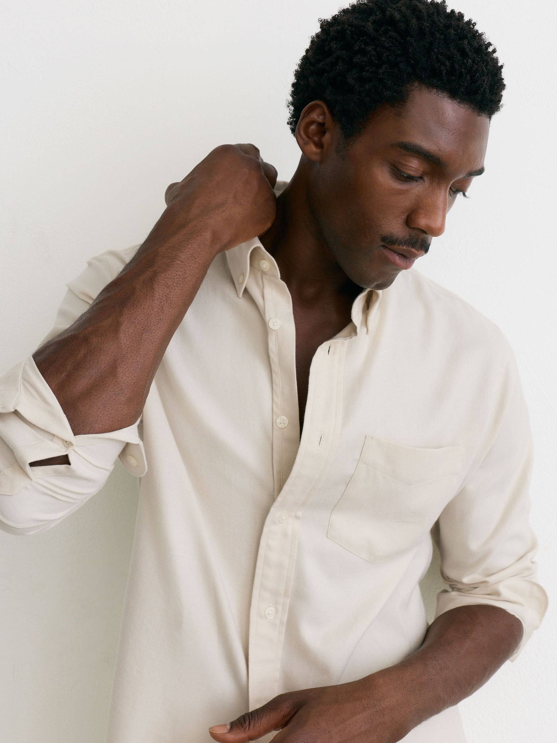 Off White - Regular Cotton Flannel Button-down Shirt Regular-fit